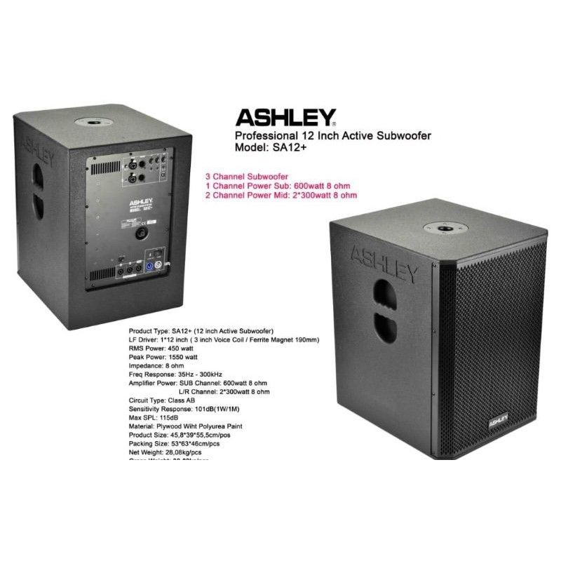 SUBWOOFER ACTIVE 12INCH ASHLEY SA-12+/SA12+ ORIGINAL ASHLEY