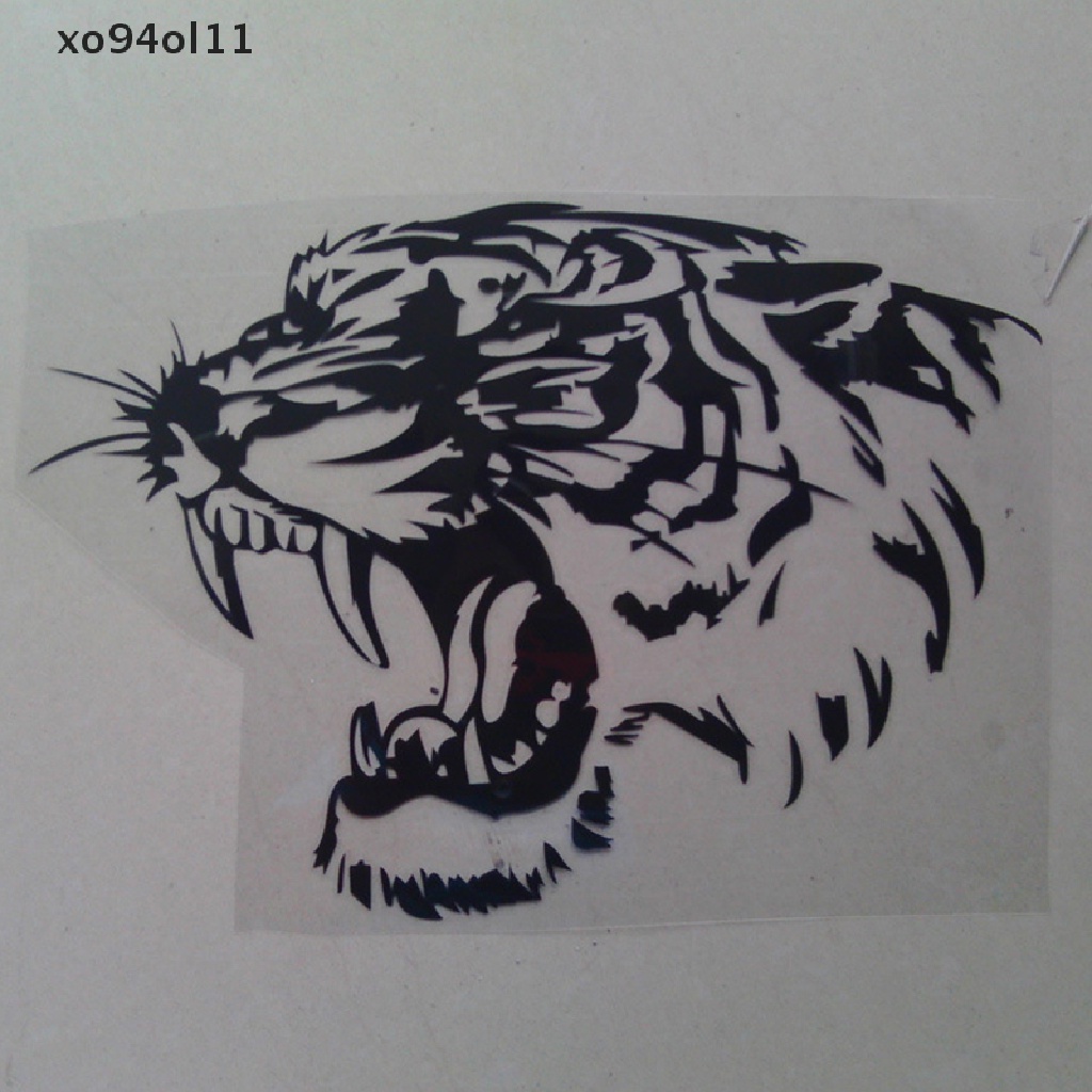 (hotsale) Stiker Vinyl Motif Kepala Harimau Kuat 28X28CM Untuk Sepeda Motor / Mobil