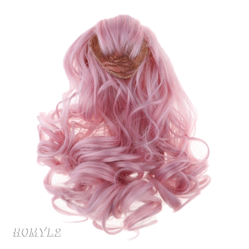 Wig Keriting Warna Pink Untuk Boneka 1/3 Bjd Ukuran 60cm