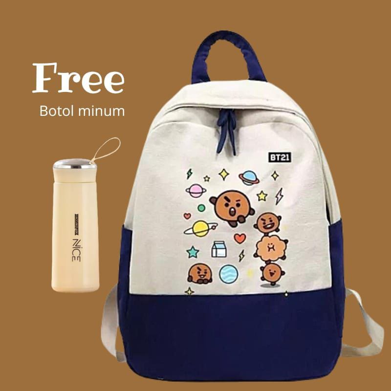 New Fashion Korea BT21 Tas Anak Krakter Lucu Ransel Sekolah Tk SD SMP Paud