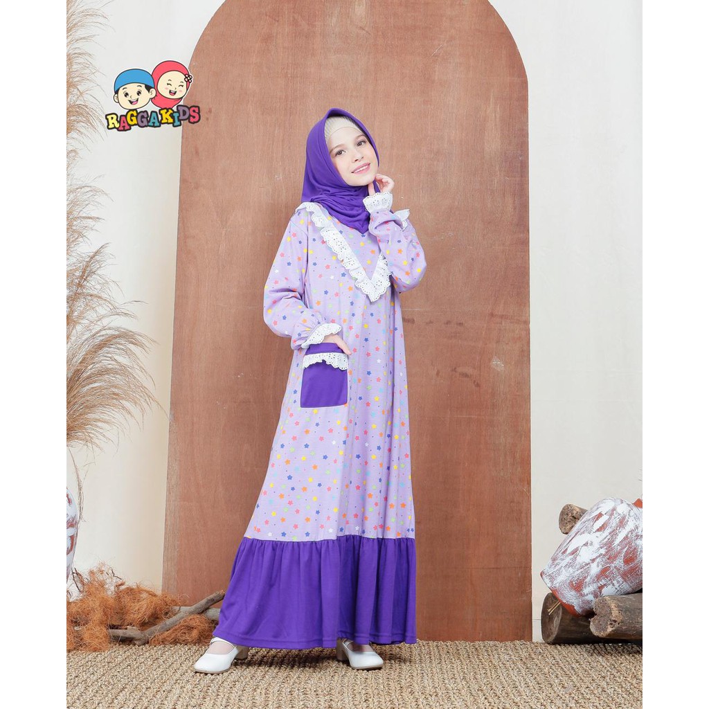 Gamis Anak Perempuan Remaja Tanggung Terbaru 2022 Nyaman Branded Premium Syari Bahan Kaos Raggakids RG 50