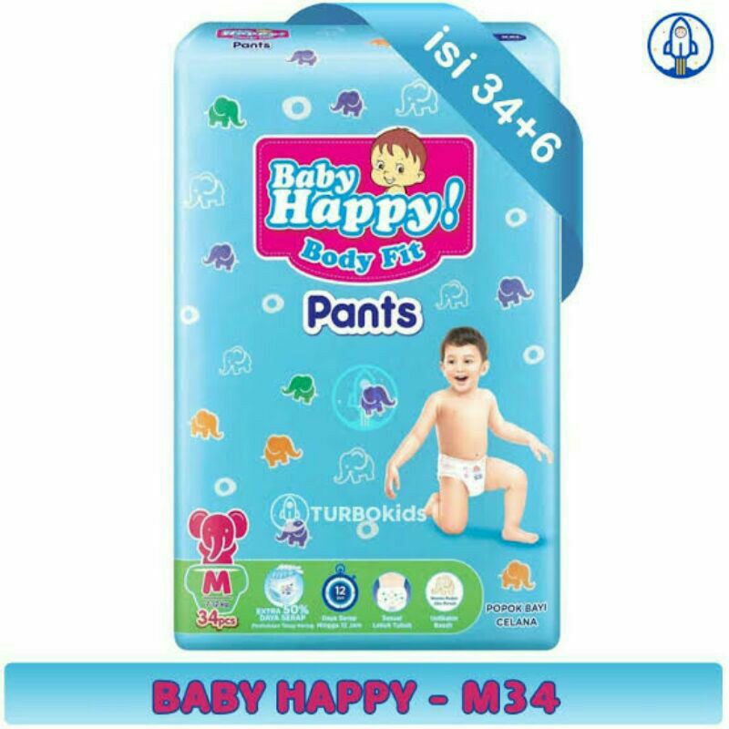 baby happy pants m 34 6 popok bayi