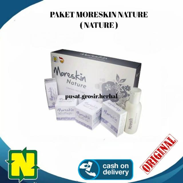 COD / Paket perawatan wajah untuk kulit sensitif Moreskin Nature Paket Nasa / Cream Pemutih Wajah