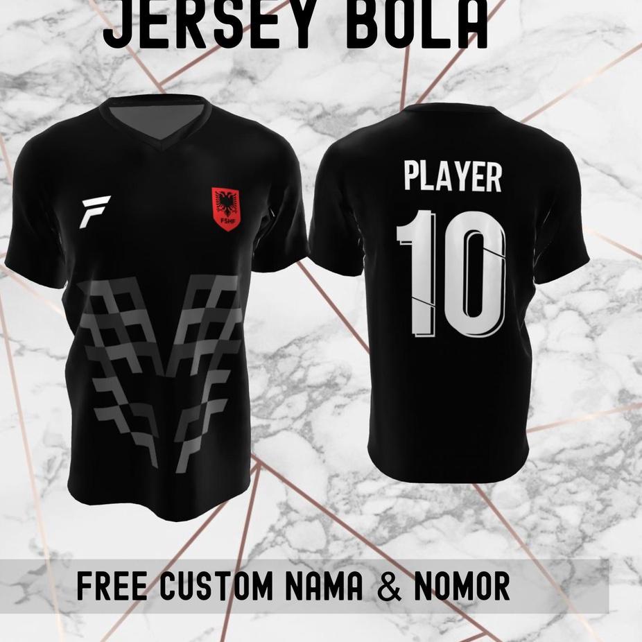 Top Produk.. Jersey Albania Timnas Negara Bola Baju Kaos Custom Nama dan Nomor Punggung - 277