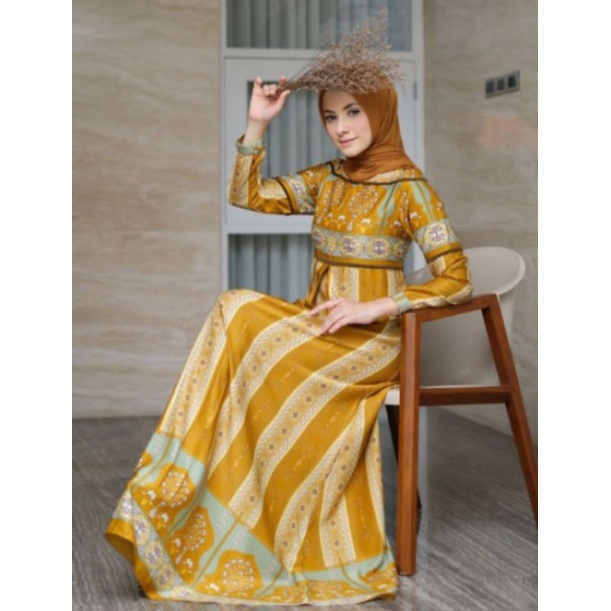 Salma Etnik Dress Mustard S by Javina