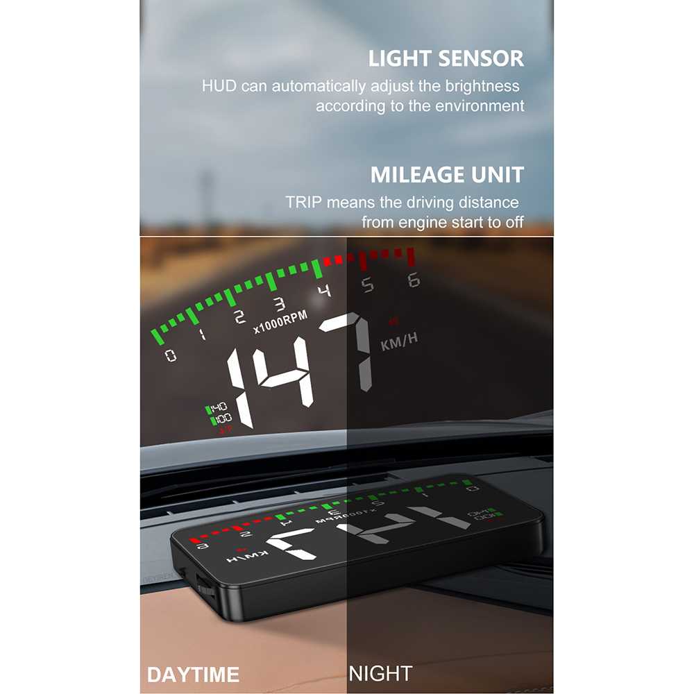 Display HUD Mobil OBD2 Speedometer Head-Up Projector