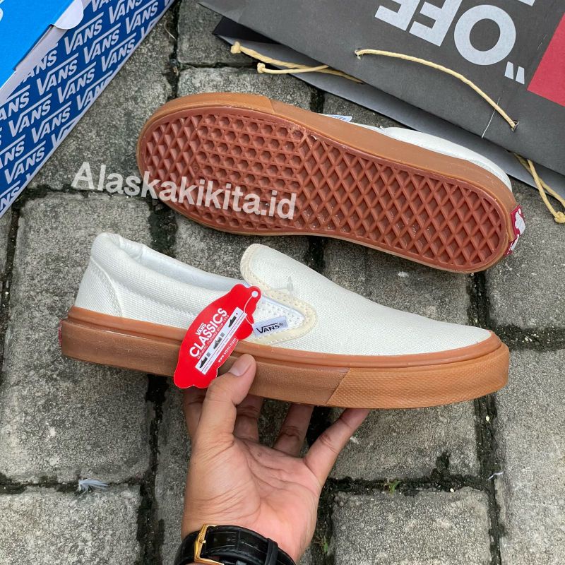 PROMO SEPATU VANS SLIP ON SOL GUM COKLAT  llVans Slip On Pria Wanita