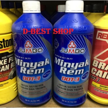 Minyak Rem jumbo DOT3 1 LITER (Brake Fluid/Cairan Rem Mobil &amp; Motor) - PUTIH