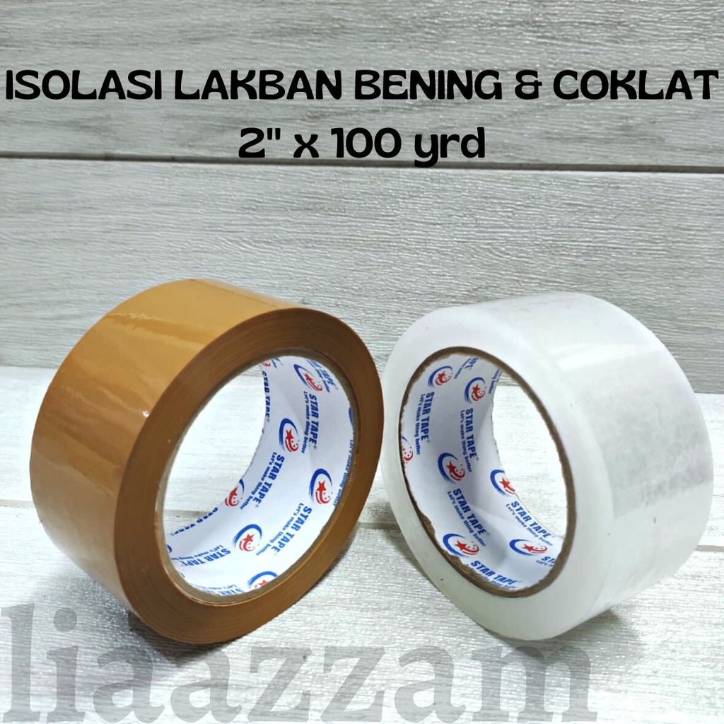 

Lakban Isolasi STAR Bening/Coklat 2" x 100 yard (Jamin Rekat & Tebal)