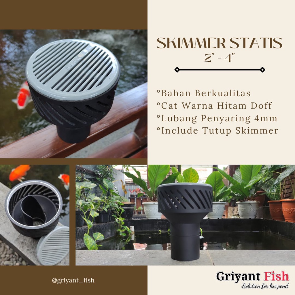 Jual Statis Skimmer Kolam Koi Pipa 24inch Skimer Filter Aquarium Kolam