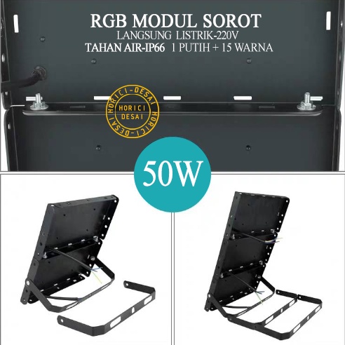 Merek Horici Full 50 Watt RGB Lampu Sorot Lampu Hias / Tembak Led Slim 50 Watt / Led Floodlight 50 Watt AC 220V Kap Sorot / Lampu Modul Sorot