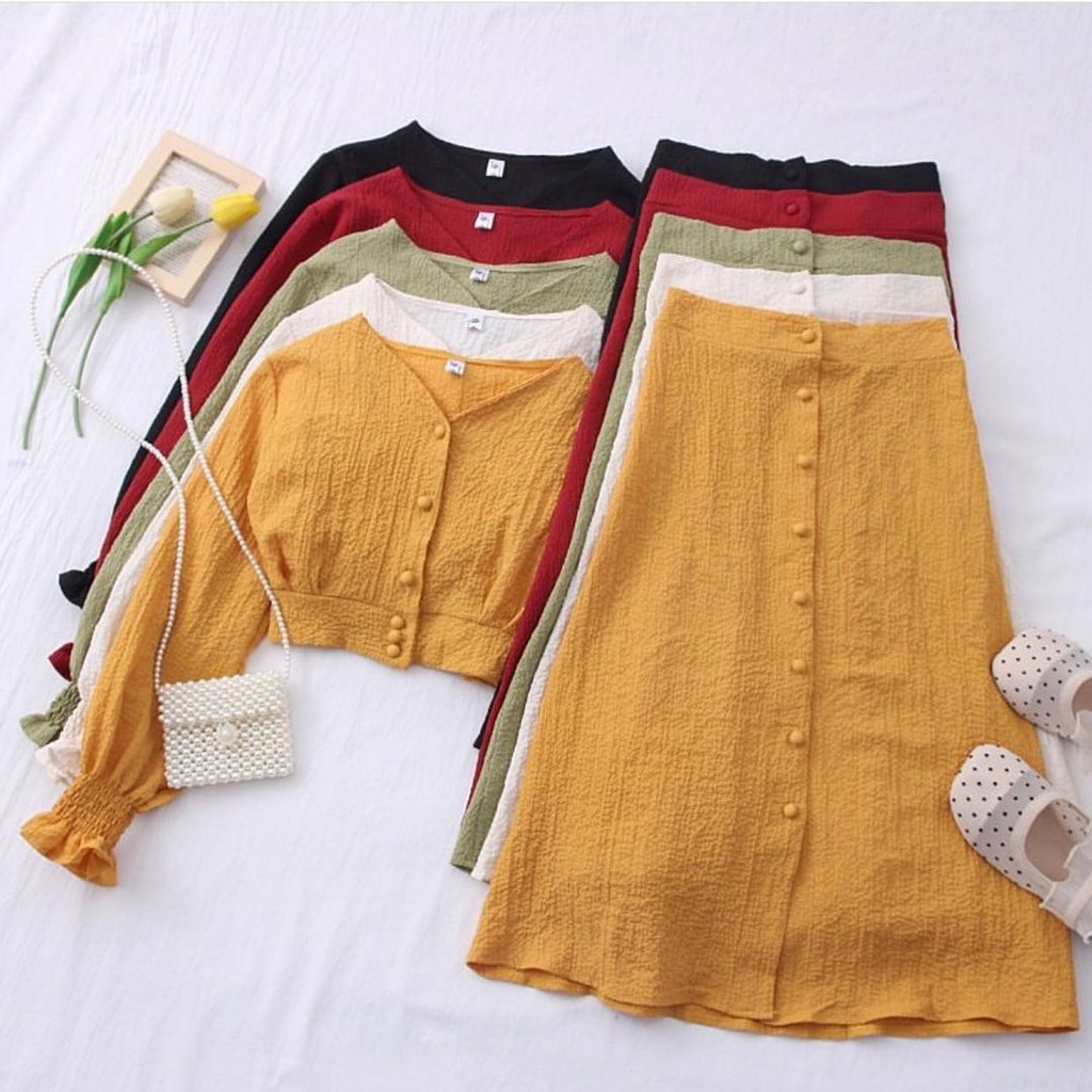 EMBUN SET-SET KOREA-SET WANITA-BAJU SET WANITA-KOREAN SET-ATASAN KOREA-KOREA STYLE