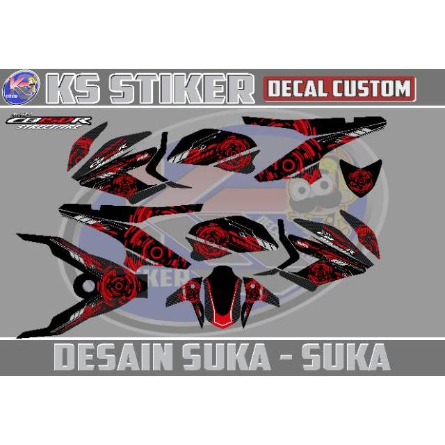 stiker decal CB150R hitam stiker full body