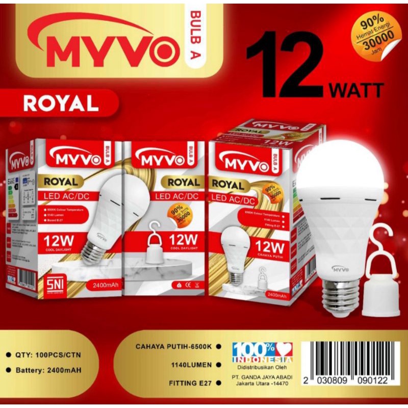 Lampu Led Emergency Myvo 18w 12w 9w /Harga Ekonomis berkualitas / SNI / Harga 1 pcs Variasi harga