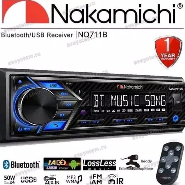 Terbaru           Tape mobil single din Nakamichi head unit HU NQ711B bluetooth usb