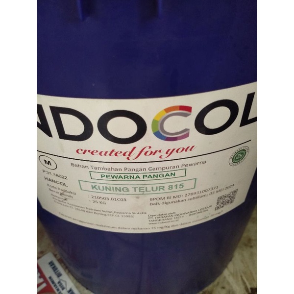 

PEWARNA INDOCOL / KUNING TELUR