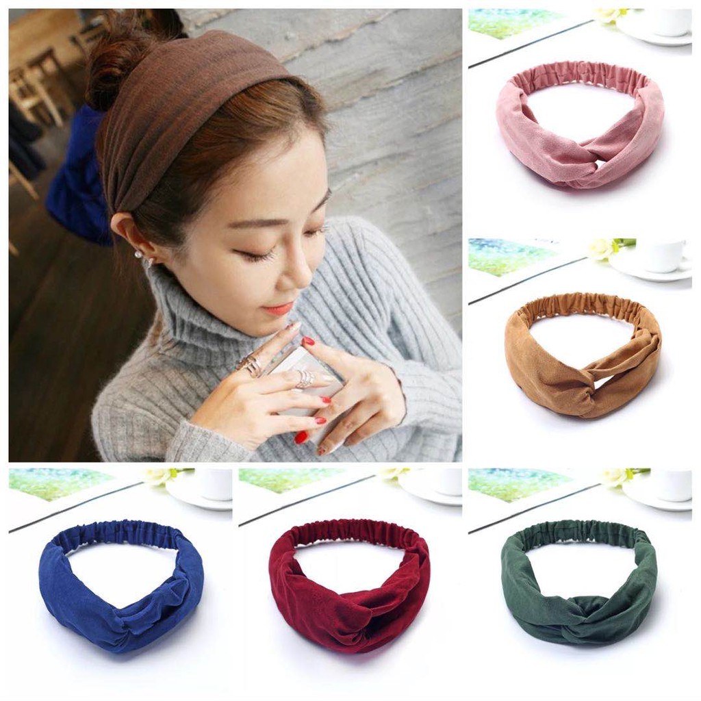 Bando Rambut Korea Bandana Rajut Aksesoris Wanita Karet Bandobandana Simpul Shopee Indonesia 