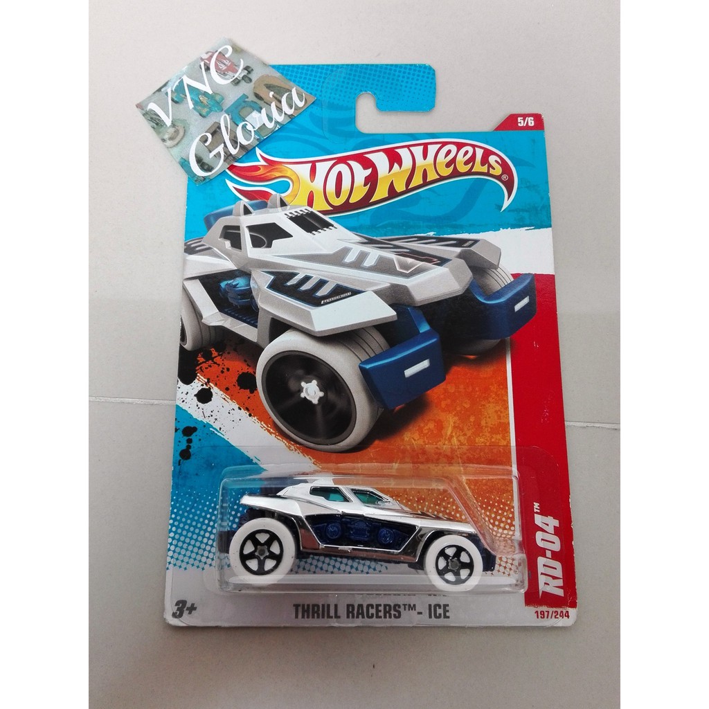 Hot Wheels  Rare RD 04 Silver Thrill Racers Ice  Hotwheels HW RD04 Chromes Langka