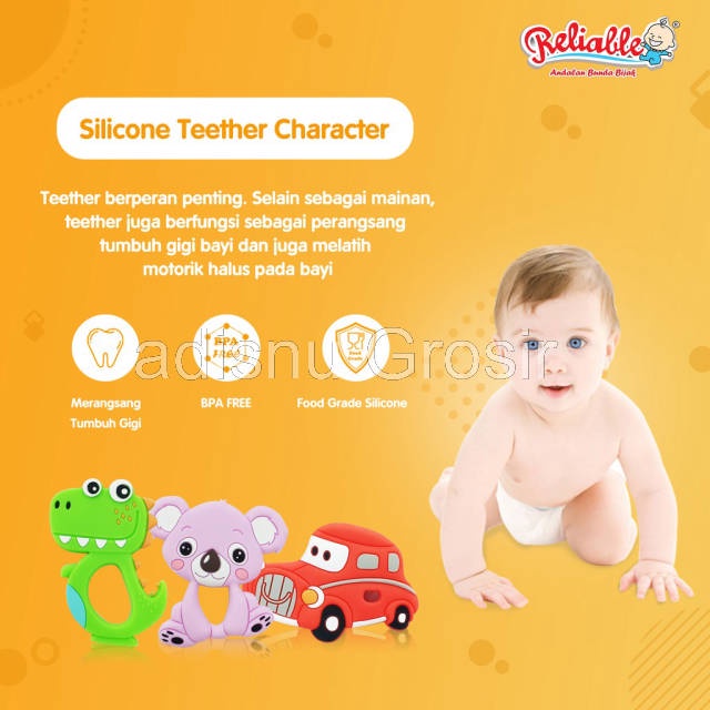 Reliable Silicone Teether Character Gigitan Bayi Karakter RAC-8899