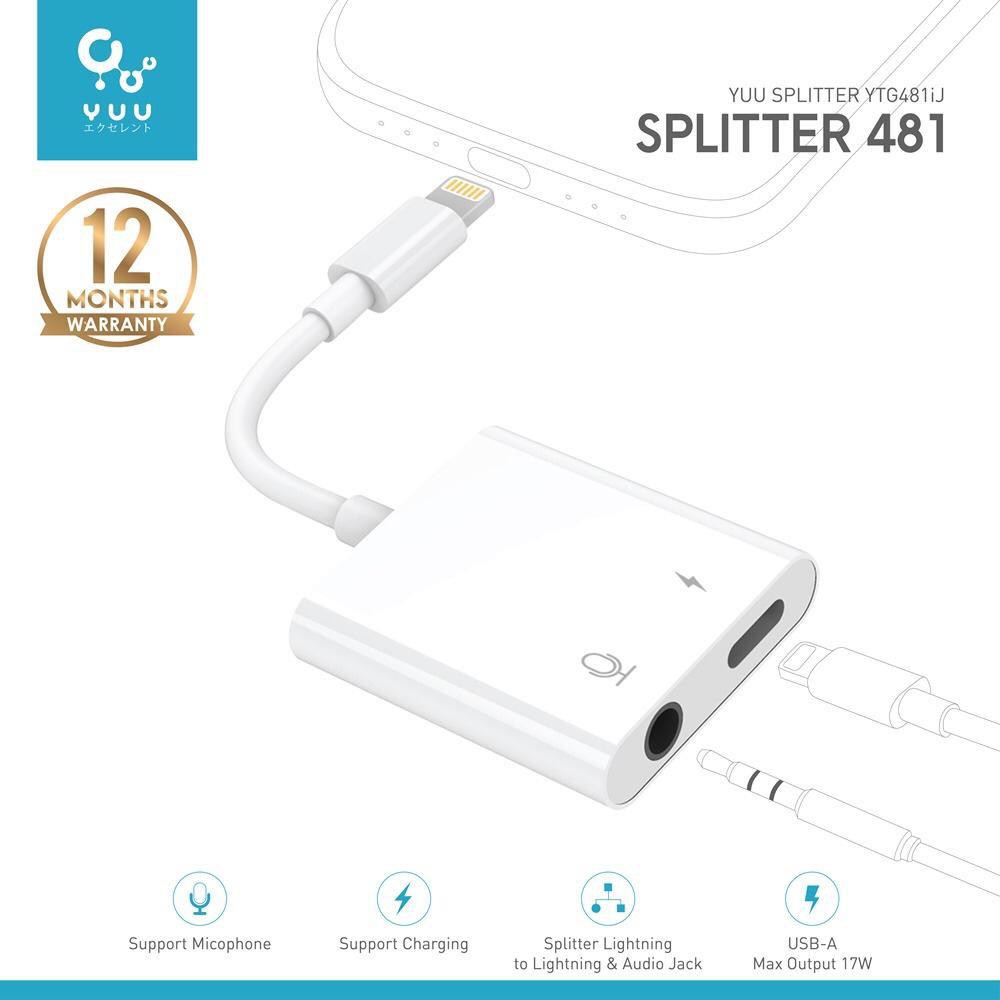 YUU SPLITTER LIGHTNING & AUDIO JACK 481 - YTG481iJ