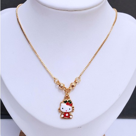 Kalung Anak Anti Luntur Model Hello Kitty Warna Gold 24K