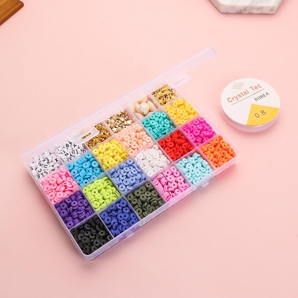 Preva 4800pcs Set Liontin Polymer Clay Bulat Flat Untuk Membuat Perhiasan DIY