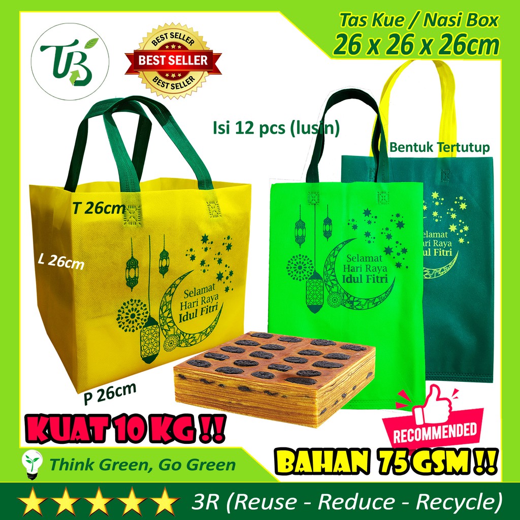 

Goodie Bag IDUL FITRI 26x26x26cm Tas Kue Nasi Box Nasi kotak Kue Kering hampers sembako bukan paper bag dus