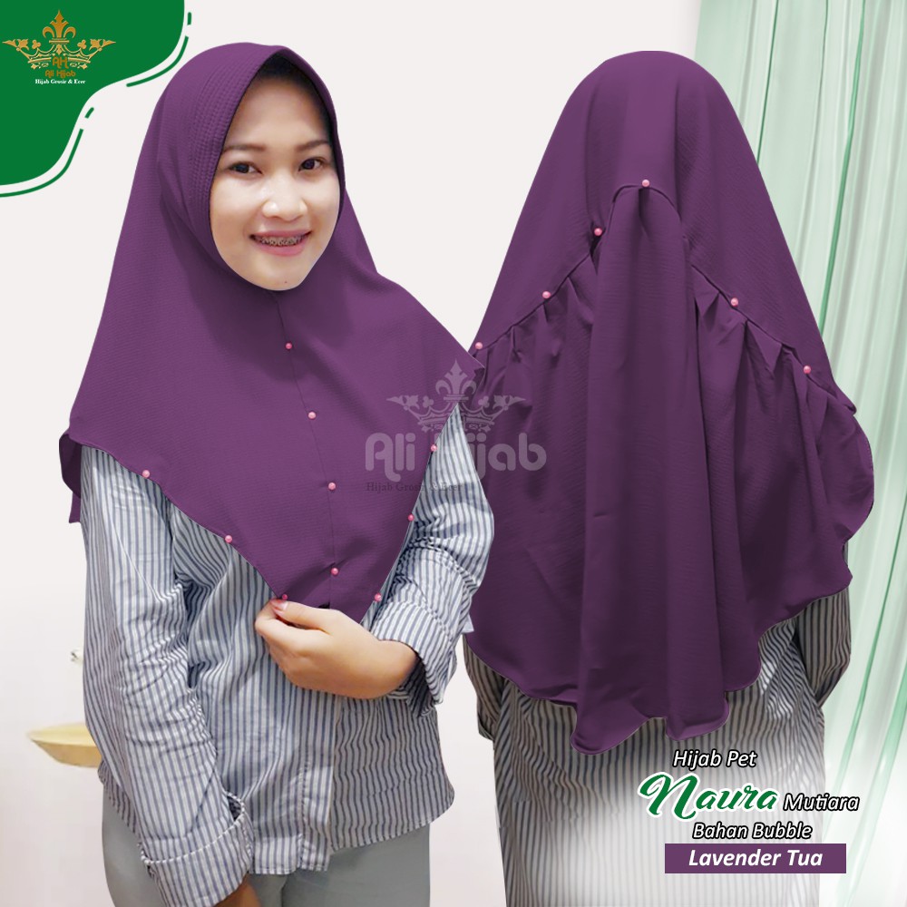 HIJAB ALI FASHION - Hijab Pet Naura Mutiara / Hijab Instan Renpel Mutiara Belakang Harga Murah