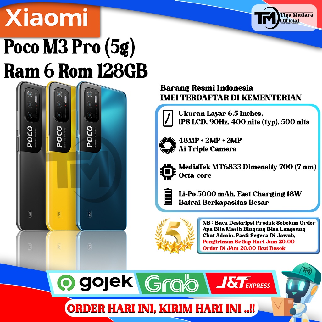 Xiaomi Poco M3 Pro 5G Ram 6 Rom 128GB Segel Original & Bergaransi Resmi