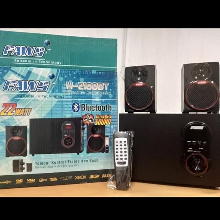 FAWS H-2168BT SPEAKER MULTIMEDIA SPEAKER AKTIF BLUETOOTH SPEAKER 2.1 MEGA BASS Bosster