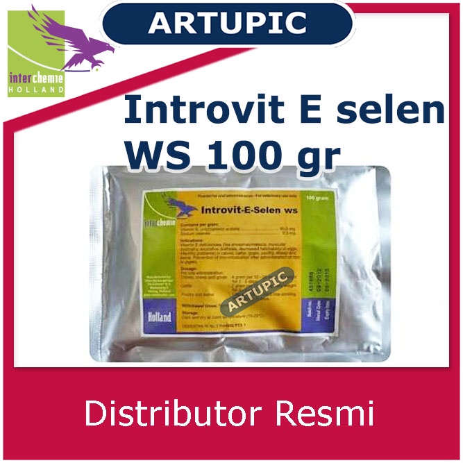 Introvit E selen WS 100 gr Vitamin Selenium Antioksidan Kekebalan Tubuh Mengatasi Stres Reproduksi Kesuburan Sapi Babi Kambing Domba Ayam