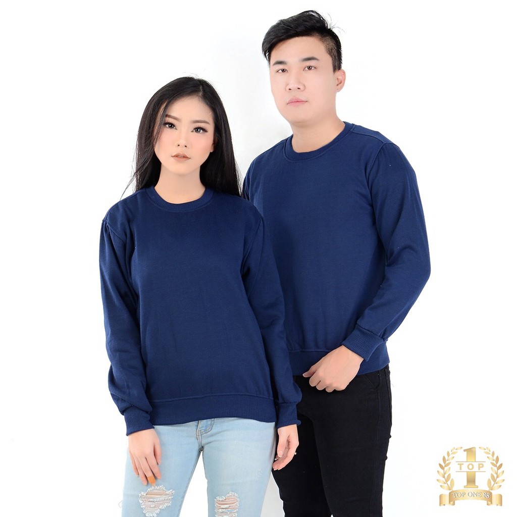 TopOne88 Sweater  Basic Jaket Unisex Nevy Shopee  Indonesia