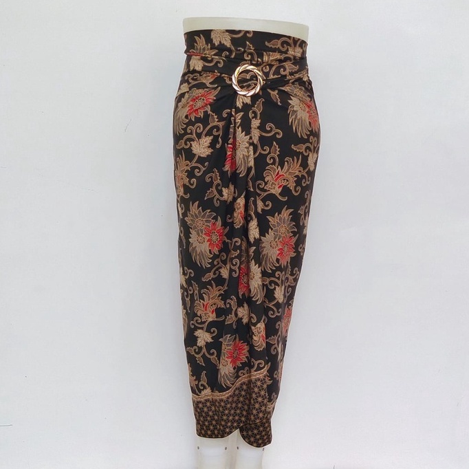 ROK LILIT INSTAN JEIVA REMPEL MAXI BATIK WANITA / ROK BAWAHAN KEBAYA / ROK LILIT BATIK WANITA-azalea hitam