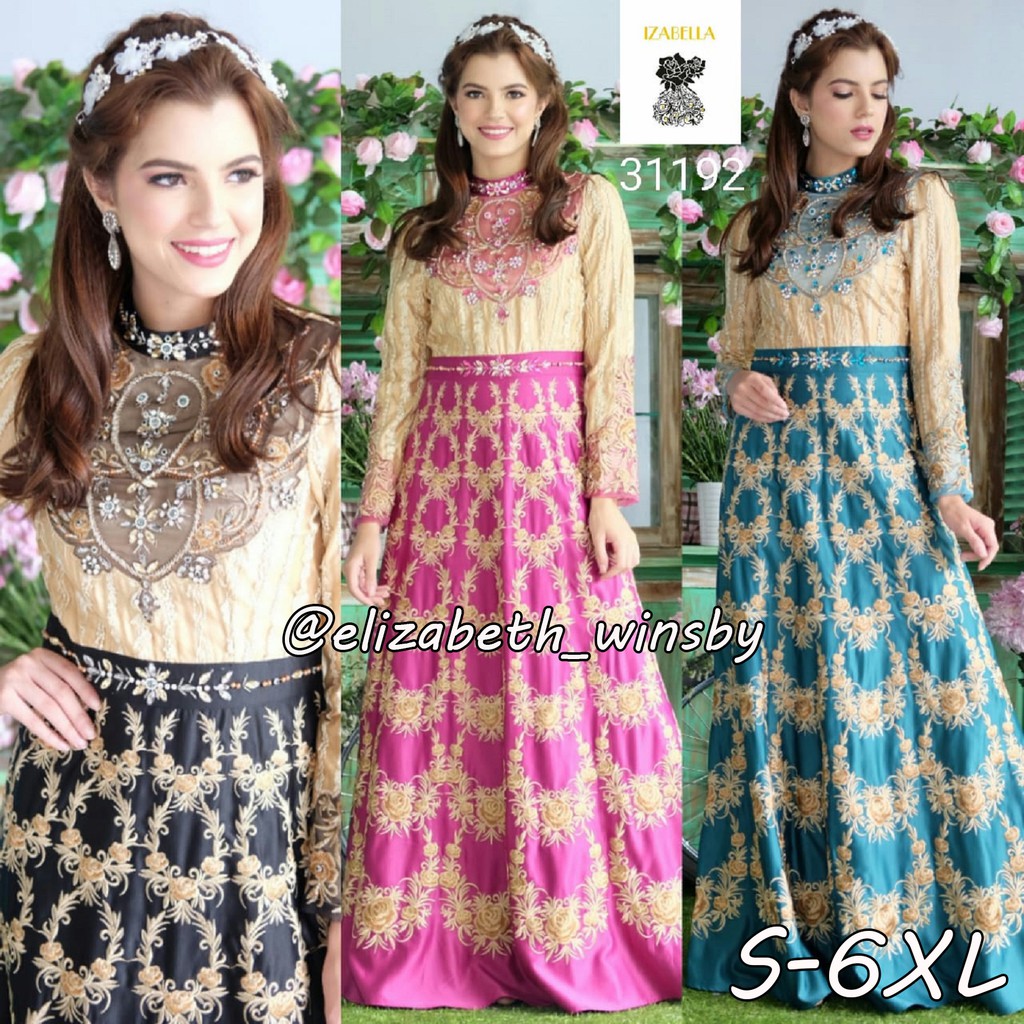 [Baju Pesta] Izabella Elizabeth Winsby Fashion Muslim Gamis Wanita Baju Pesta Jumbo Muslimah