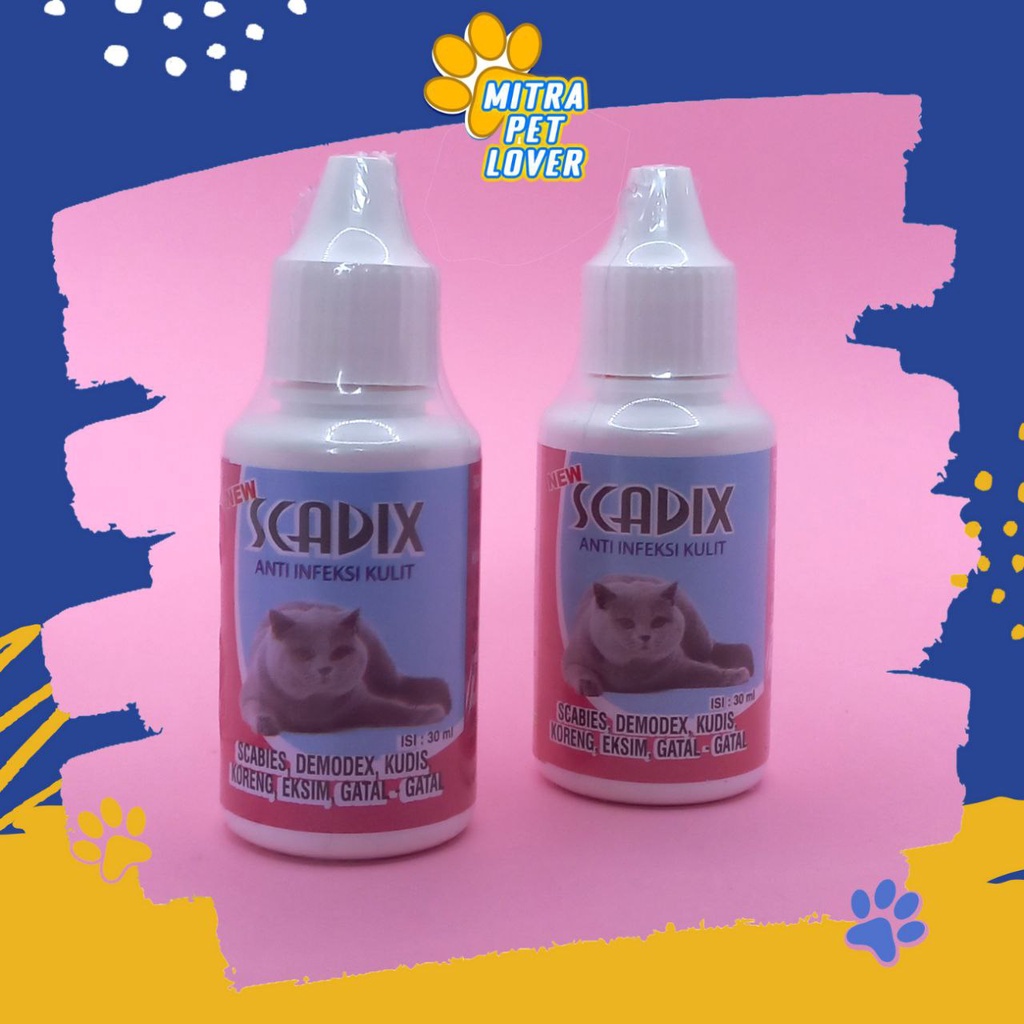 OBAT INFEKSI KUCING - SCADIX CAT DROP 30 ML ORIGINAL - CAT SCABIES UNTUK KULIT LUKA AMPUH AMAN UNTUK KUDIS KORENG EKSIM GATAL KITTEN PET ANIMAL HEALTHCARE AND VETERINARY TAMASINDO OBAT KESEHATAN DAN VITAMIN TERNAK HEWAN BINATANG PELIHARAAN MITRAPETLOVER