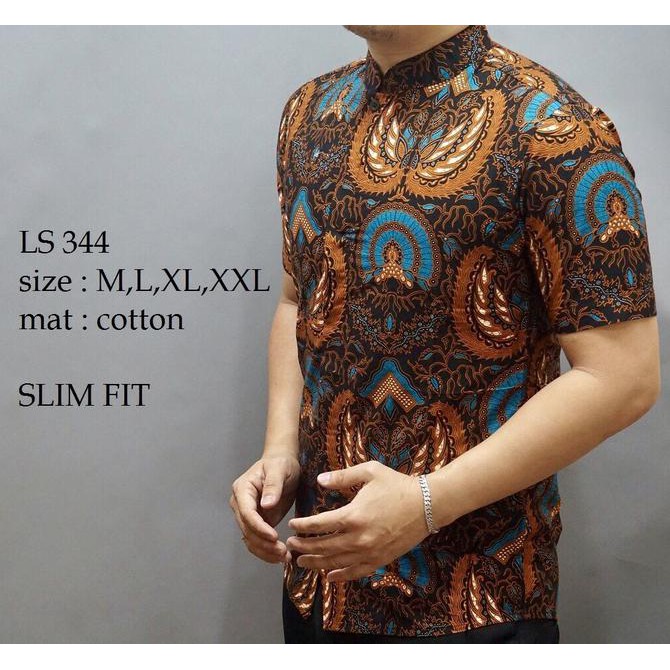 Baju Kokoh Batik Pria Slimfit / Batik Pria Kerah Koko Ls 344
