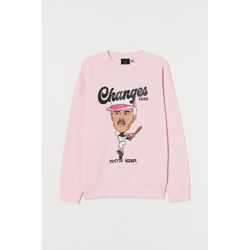 ( 8.8 ) Crewneck Sweatshirt Unisex Sablon Justin Bieber Pink, Flecee Katun Lembut Tebal,  Free Papperbag