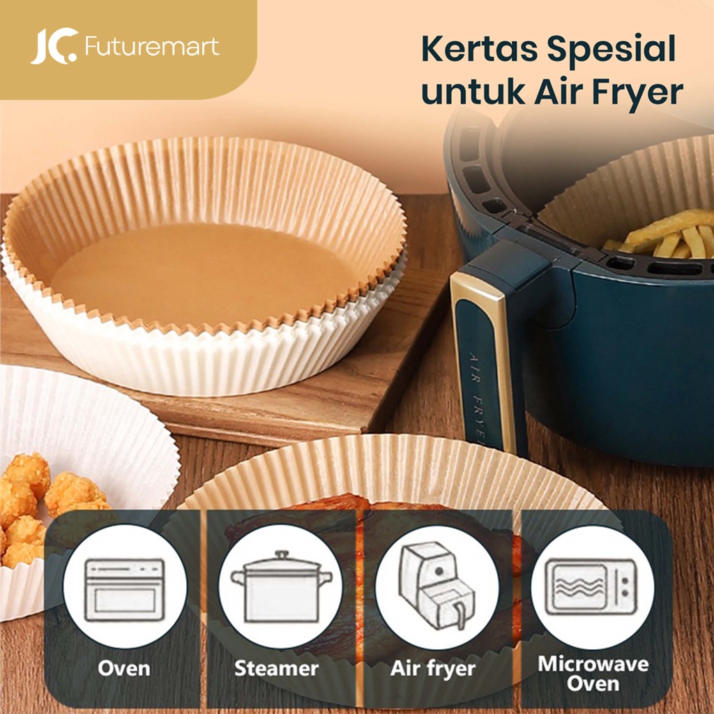 KERTAS ALAS AIR FRYER 50 PCS BAKING PAPER ANTI LENGKET TAHAN PANAS