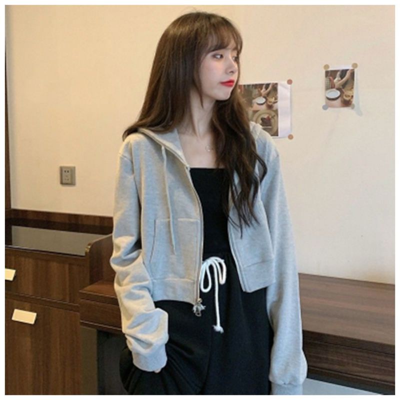 Jacket Zipper abumuda crop