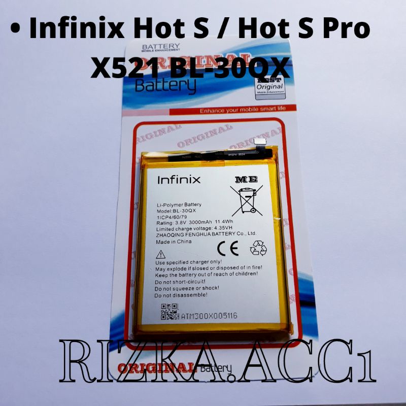 Baterai Batre Hp Infinix Hot S / Hot S Pro X521 BL-30QX BL30QX Battery Batere Handphone