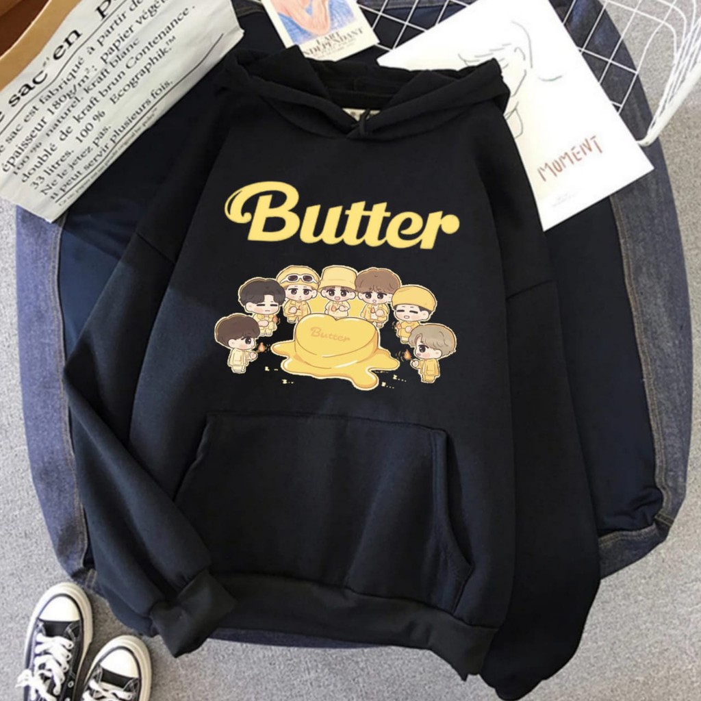 Hoodie KPop BTS Butter Murah Tebal Sweater Butter M XXL Wanita Dewasa Oversize Jaket Hodie Butter Anak Perempuan Jimin Taehyung