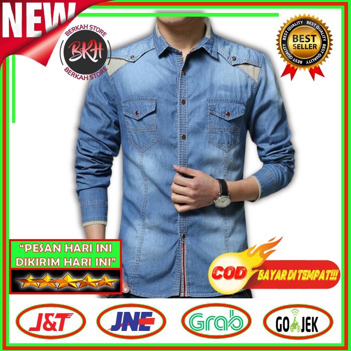 KEMEJA LEVIS PRIA LENGAN PANJANG TERLARIS  TERBARU BAJU PRIA DENIM ORIGINAL TERPOPULER AR102