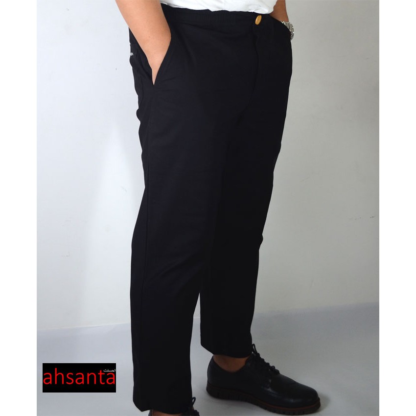 Celana Panjang Sirwal Ahsanta Hitam Model Kantoran Fleksibel