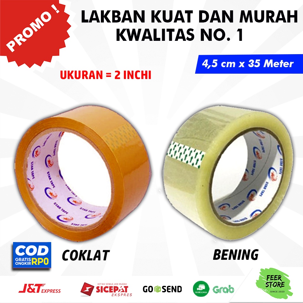 

( 1 PCS ) Lakban Bening dan Coklat STAR TAPE Murah Dengan Daya Rekat Kuat