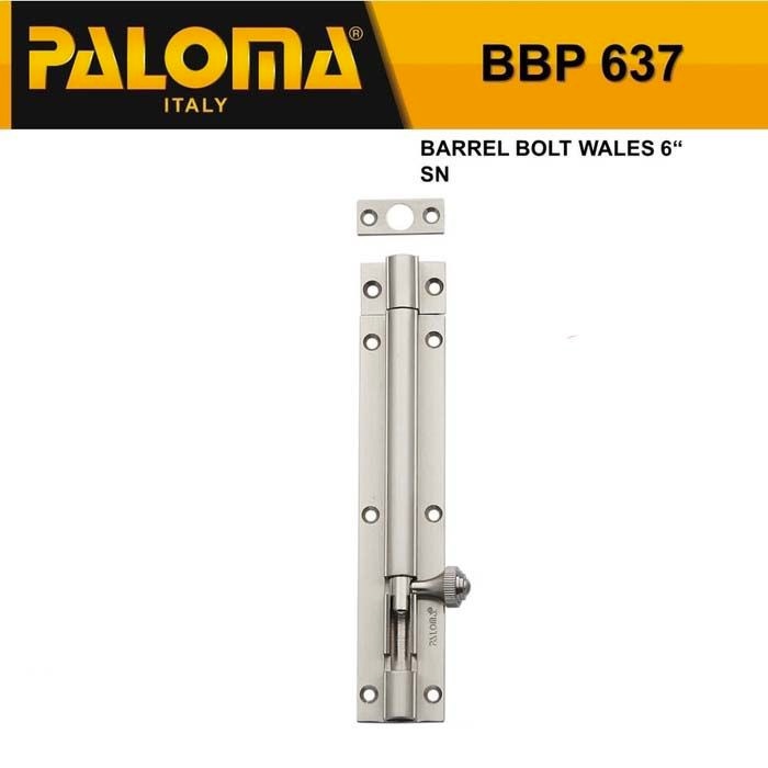 Paloma Barrel Bolt Grendel Slot Kunci Pintu Wales 6&quot; BBP 637 SN