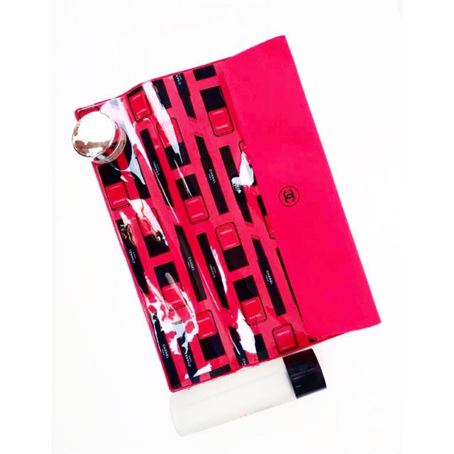 Pouch chanel transparan / pouch chanel flat