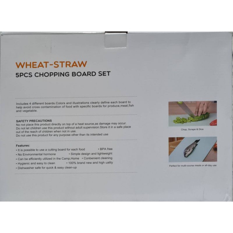 wheat straw cutting board set 4pcs / talenan set