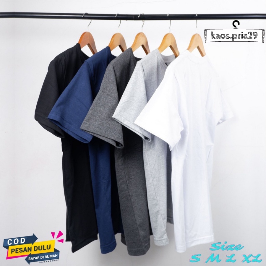 baju polos pendek oblong pria wanita kaos polos cotton combed PE O-neck distro kaos pria Murah