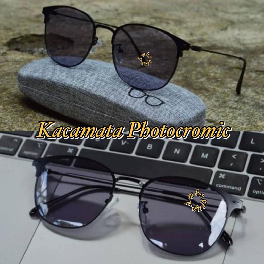 Terlaris Kacamata Photocromic Minus Frame Titanium 1924 Wanita Pria Ukuran 0.50-6.00