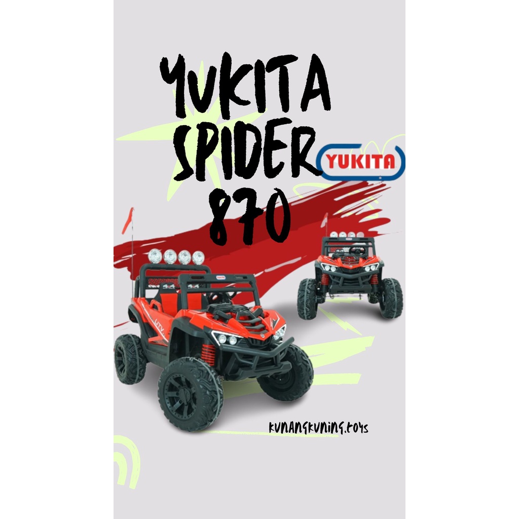 YUKITA 870 SPIDER mainan Mobil aki anak mobilan remote control besar ban karet eva keren jok kulit